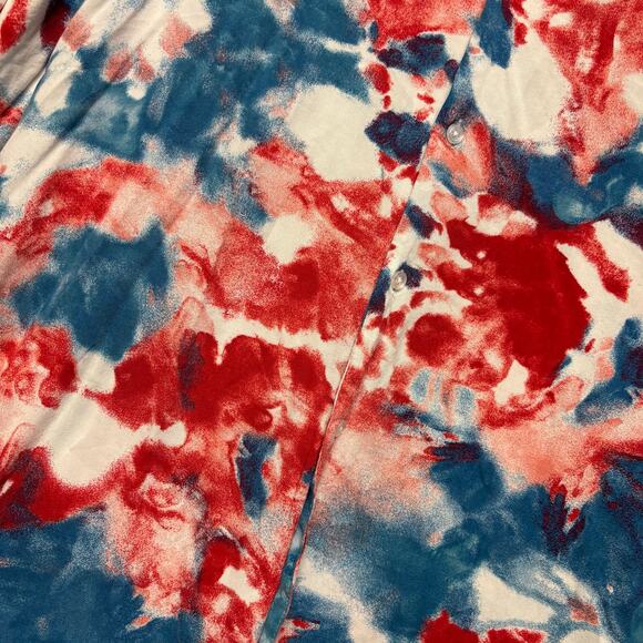 No Boundaries Tie Dye Shirt Casual Button Down Independence Day 4th of July Hot - Picture 4 of 9